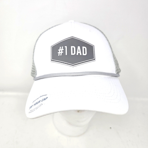 NWT Tommy Bahama #1 Dad Tip Your Cap Trucker Snapback Hat White Gray‎ Margarita. - Picture 1 of 5